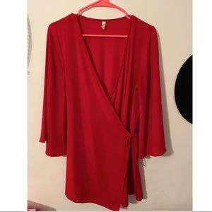 Tyche red wrap dress